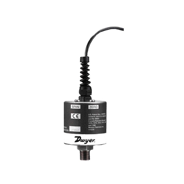 Industrial pressure transmitter, range 0-3000 psi, 4500 psi overpressure.